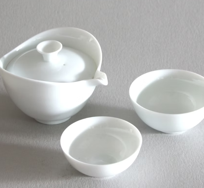 Modern Travel Gaiwan w/ Case - white