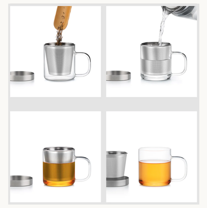 Samadoyo Glass and Stainless Steel Infuser Cup - 12oz