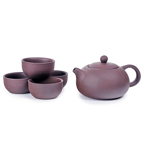 Yixing Bulb Lid Tea Set w/ 4 cups