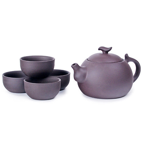 Yixing Wave Lid Tea Set w/ 4 cups