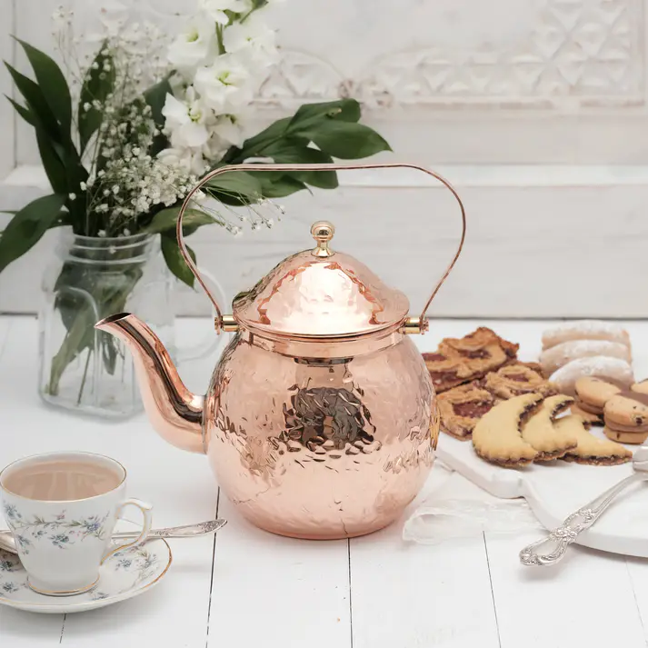 CopperMill Kitchen Hand Hammer Copper Teapot 32oz