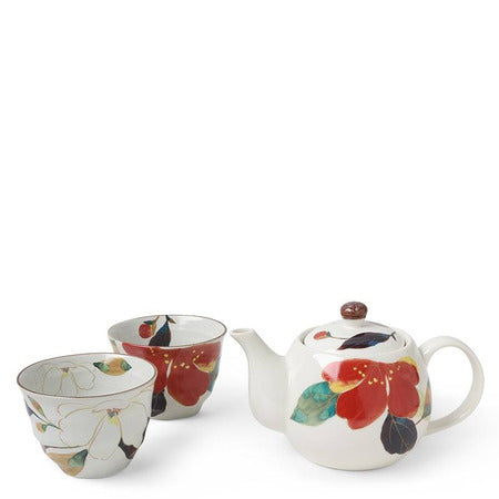 Fall Flowers Tea Set w/ 2 Cups 13oz