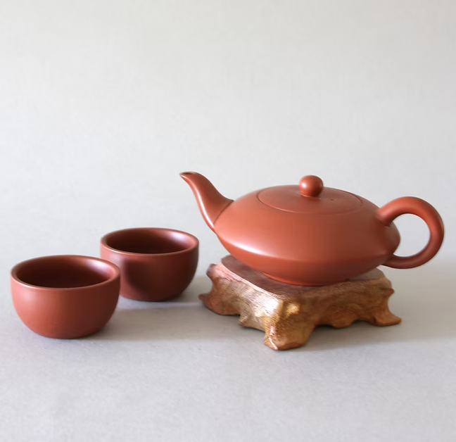Yixing Red Saucer Tea Set w/ 2 cups - 7oz