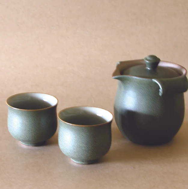 Tear-Drop Spout Gaiwan & 2 Cups - Grey