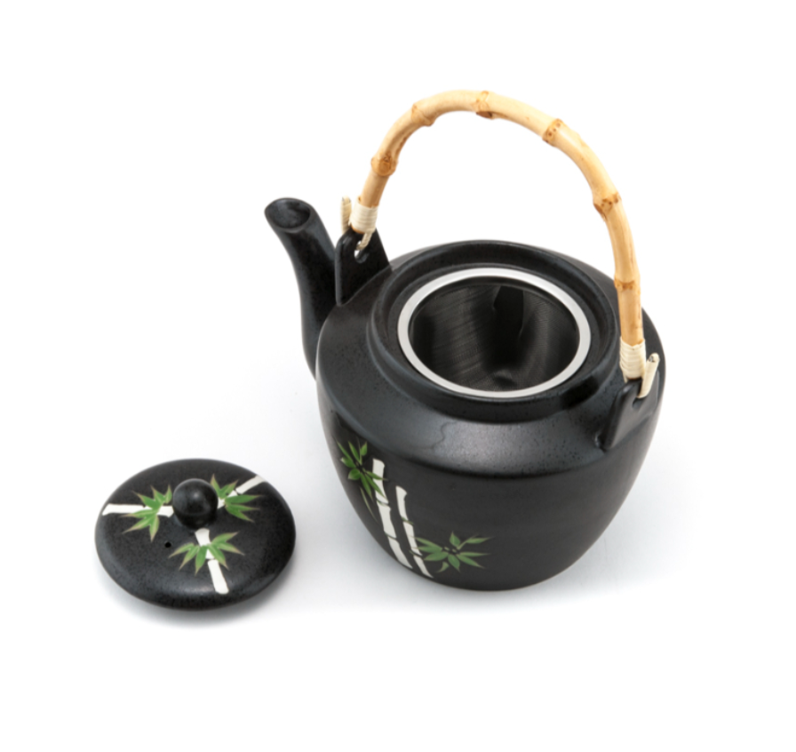 Bamboo Handle Teapot 72oz - Black
