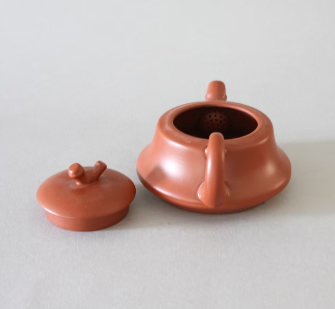 Yixing Red Bamboo Tea Set with Two Cups - 7oz