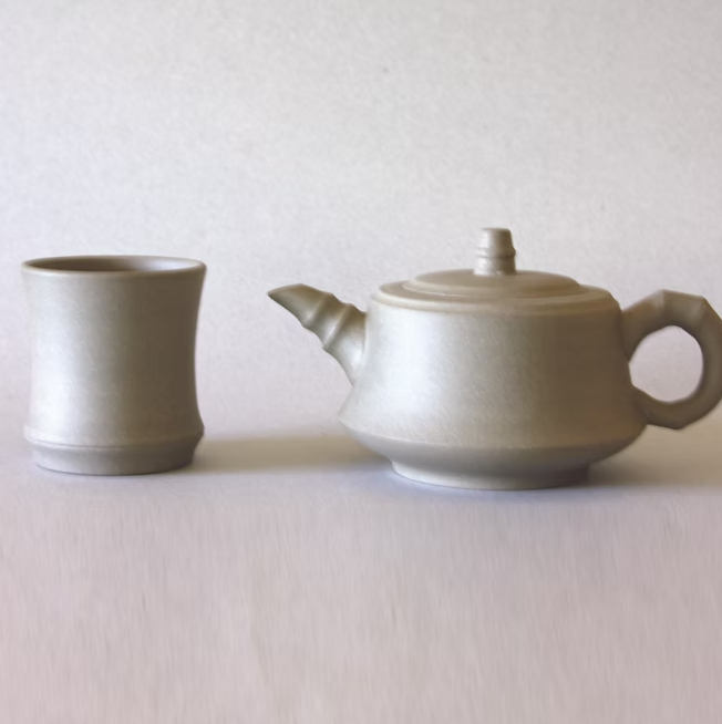 Yixing Clay Bamboo Tea Set with 2 cups