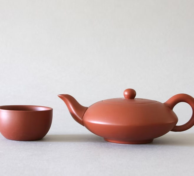 Yixing Red Saucer Tea Set w/ 2 cups - 7oz