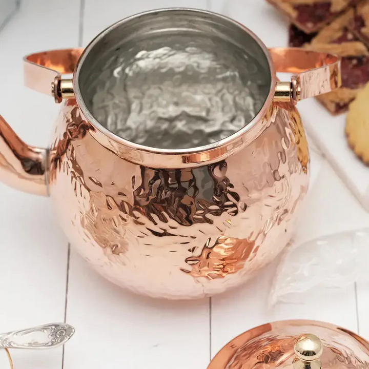 CopperMill Kitchen Hand-Hammer Copper Teapot - 32oz
