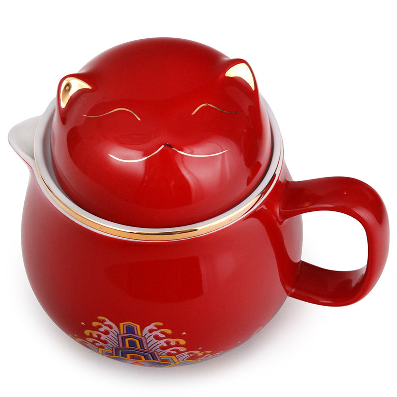 Lucky Cat 11oz Tea Set w/ 2 Cups
