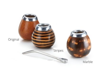 Silver Rim Yerba Mate Gourd